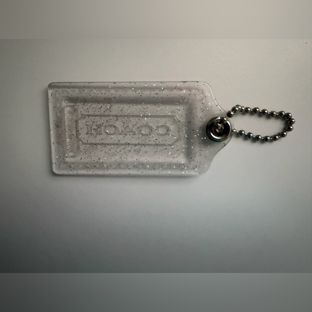 Vintage Coach Poppy Clear with Silver Sparkle HangTag/Purse Charm - Picture 2 of 3